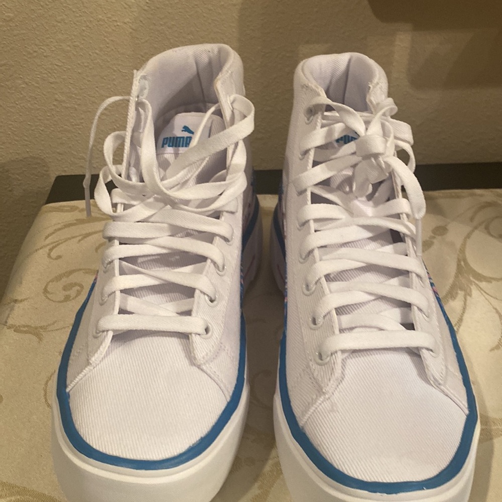 Puma White High Top Tennis Shoes Gem